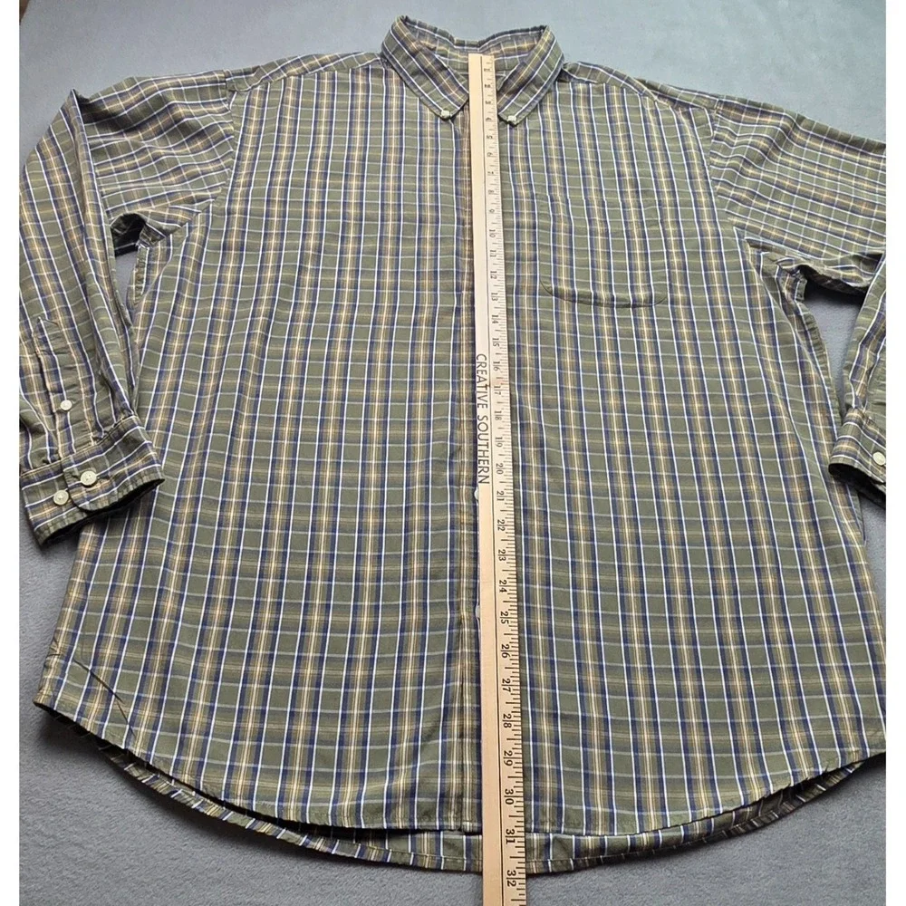 Ivy Crew Mens‎ XL Long Sleeve Button Down Green Check Shirt